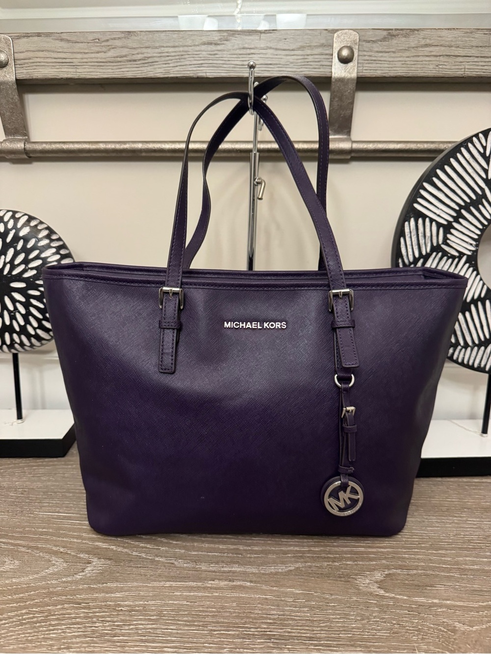 Michael Kors Deep Purple Leather Shoulder Bag